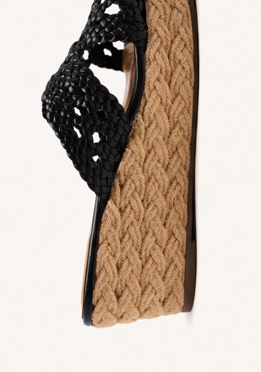 BRAIDED LEATHER SANDALS AND JUTE WEDGE BRIMFIELD - Image 4