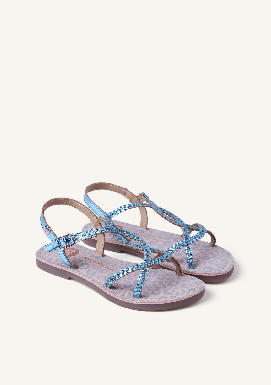 BRAIDED SHINY LEATHER SANDALS BODEN - Image 2