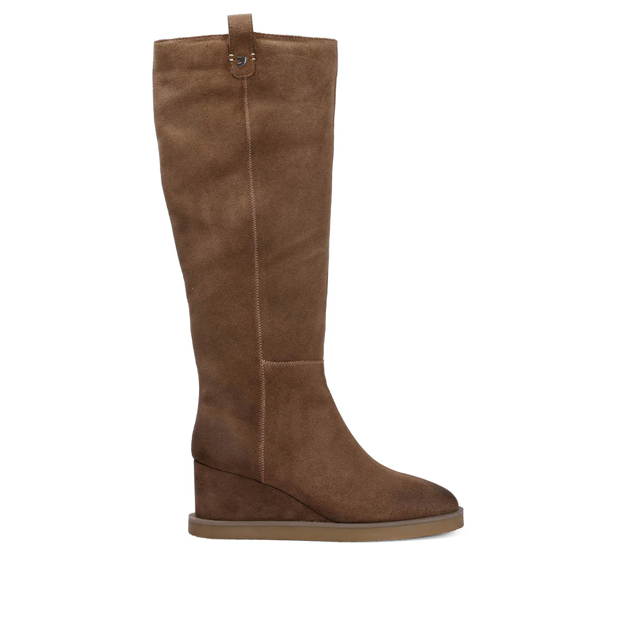 Brora women's taupe split-suede boots with wedges