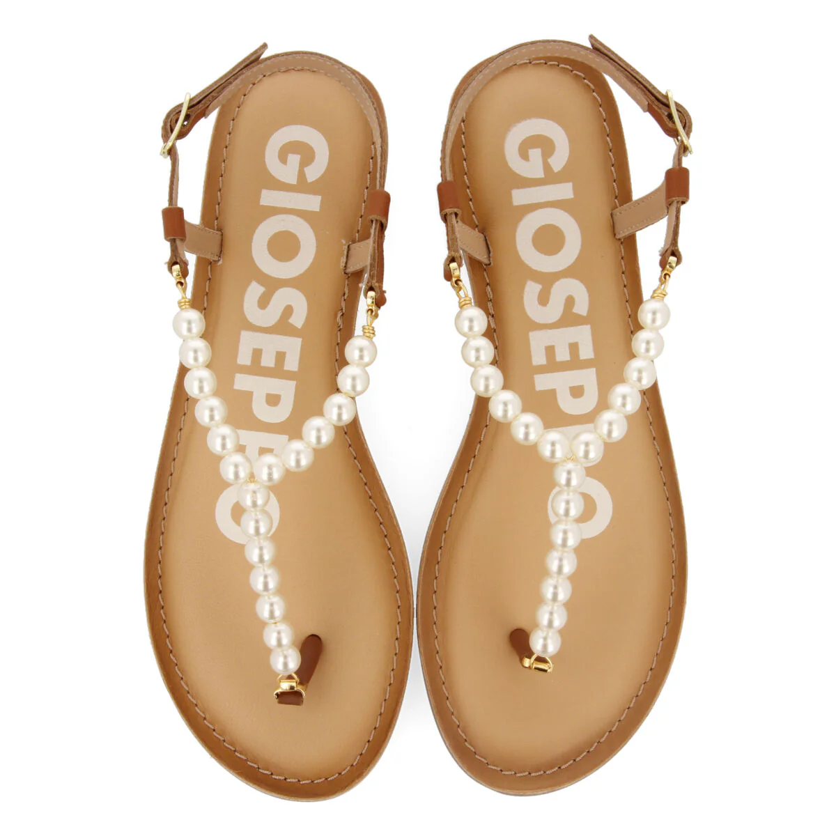 BROWN  SANDALS WITH PEARL DETAILS FOR WOMAN MILDURA - Image 3