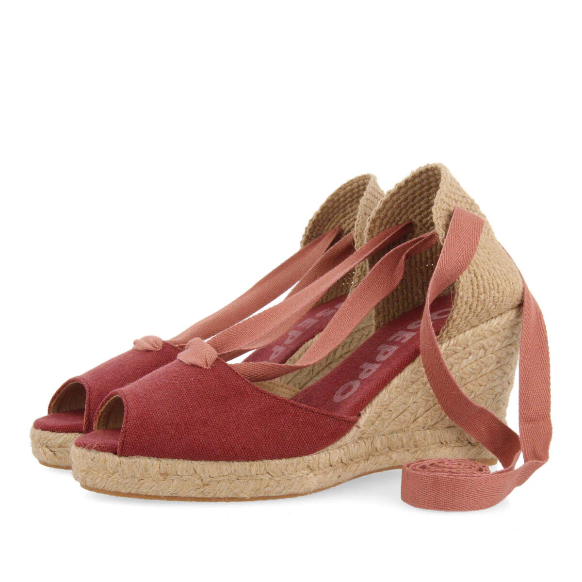 Buriti women's burgundy espadrilles with jute wedges - Image 3