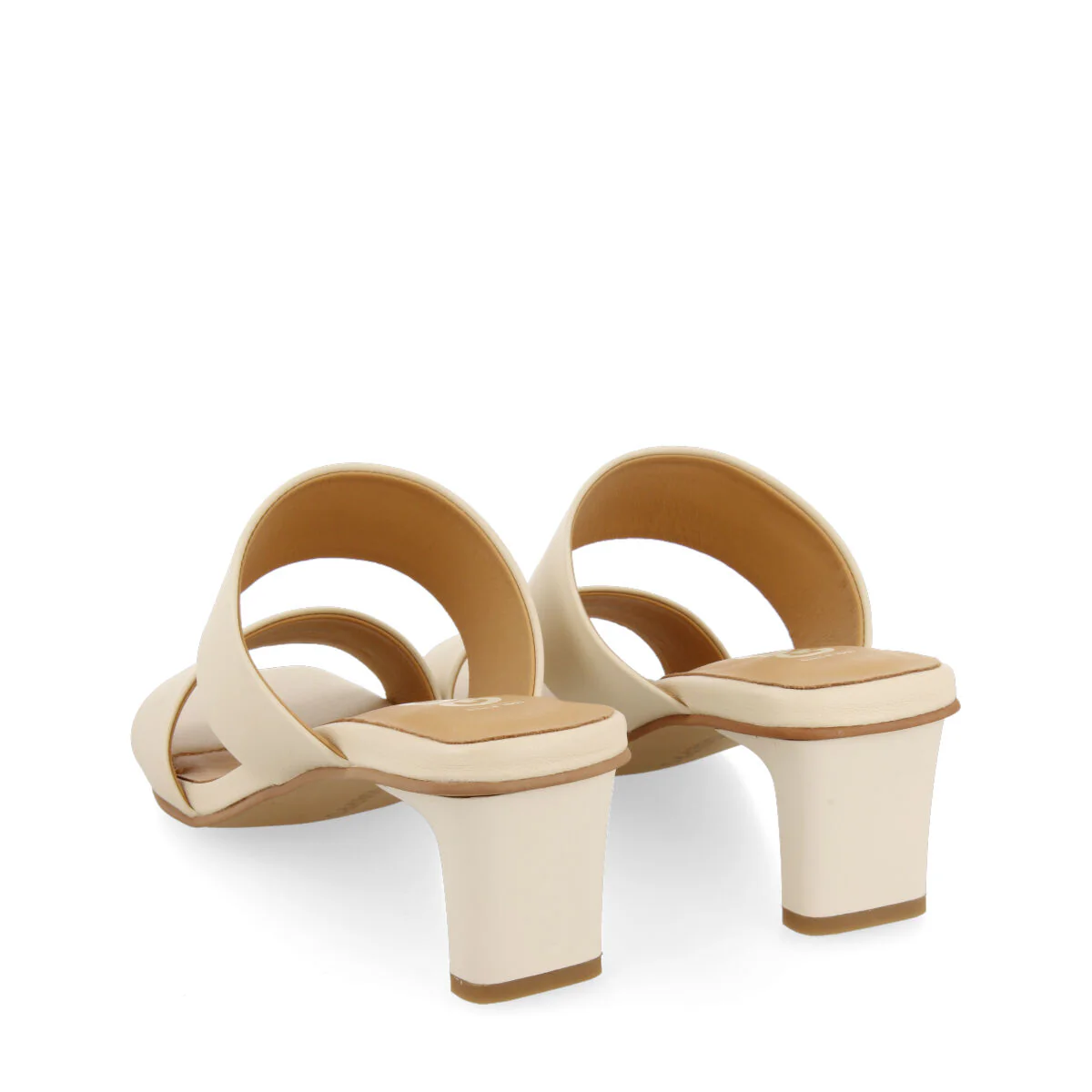 Butteaux women's off-white sandals with heels and double straps - Image 4