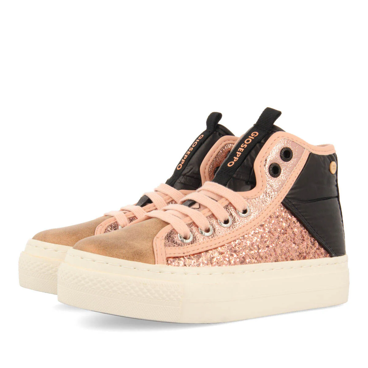 Calais children's pink glittery boot-style sneakers - Image 2