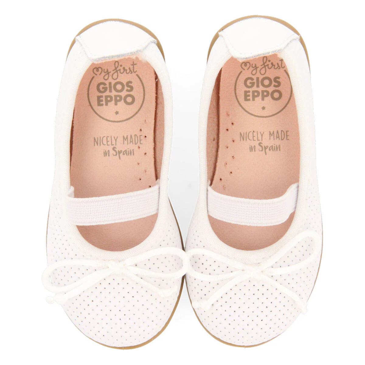 Calamba girls white leather ballet flats - Image 3