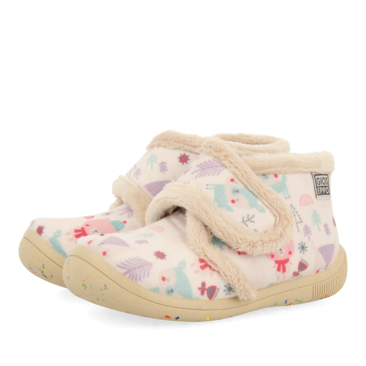 Carfin babies' white slippers with an animal print - Image 2