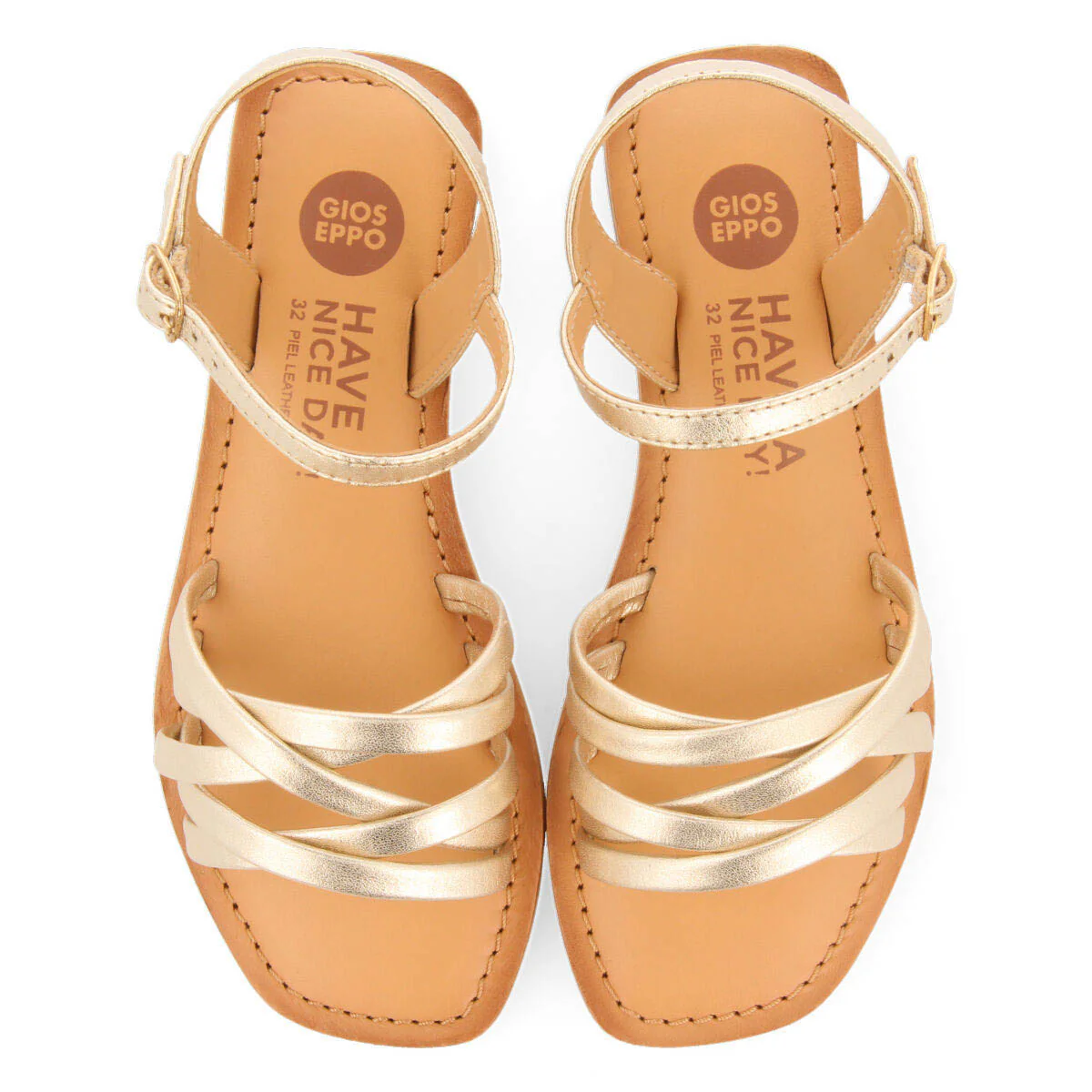 Cayey girls gold leather sandals - Image 3