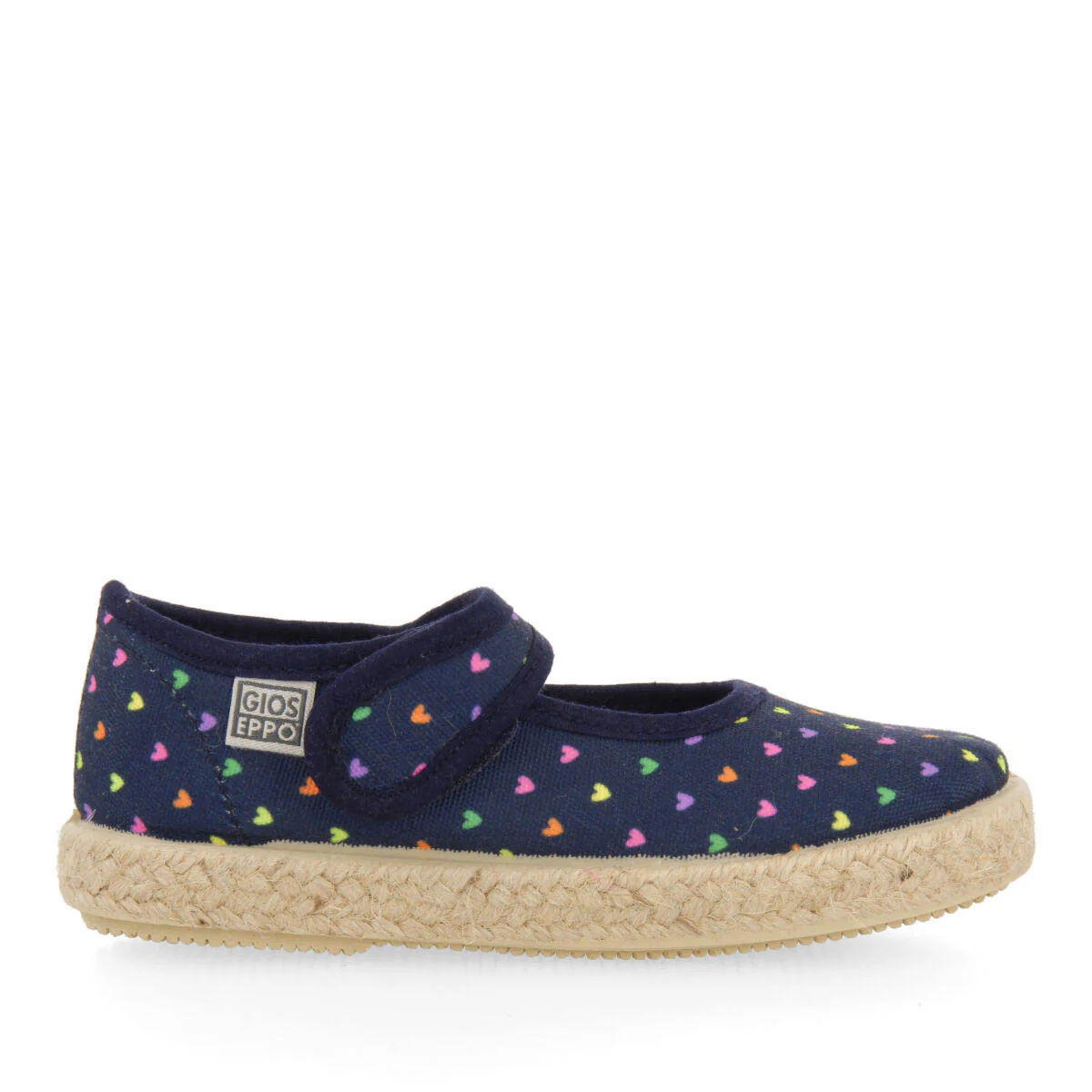 Clesles girls navy blue heartrint espadrilles