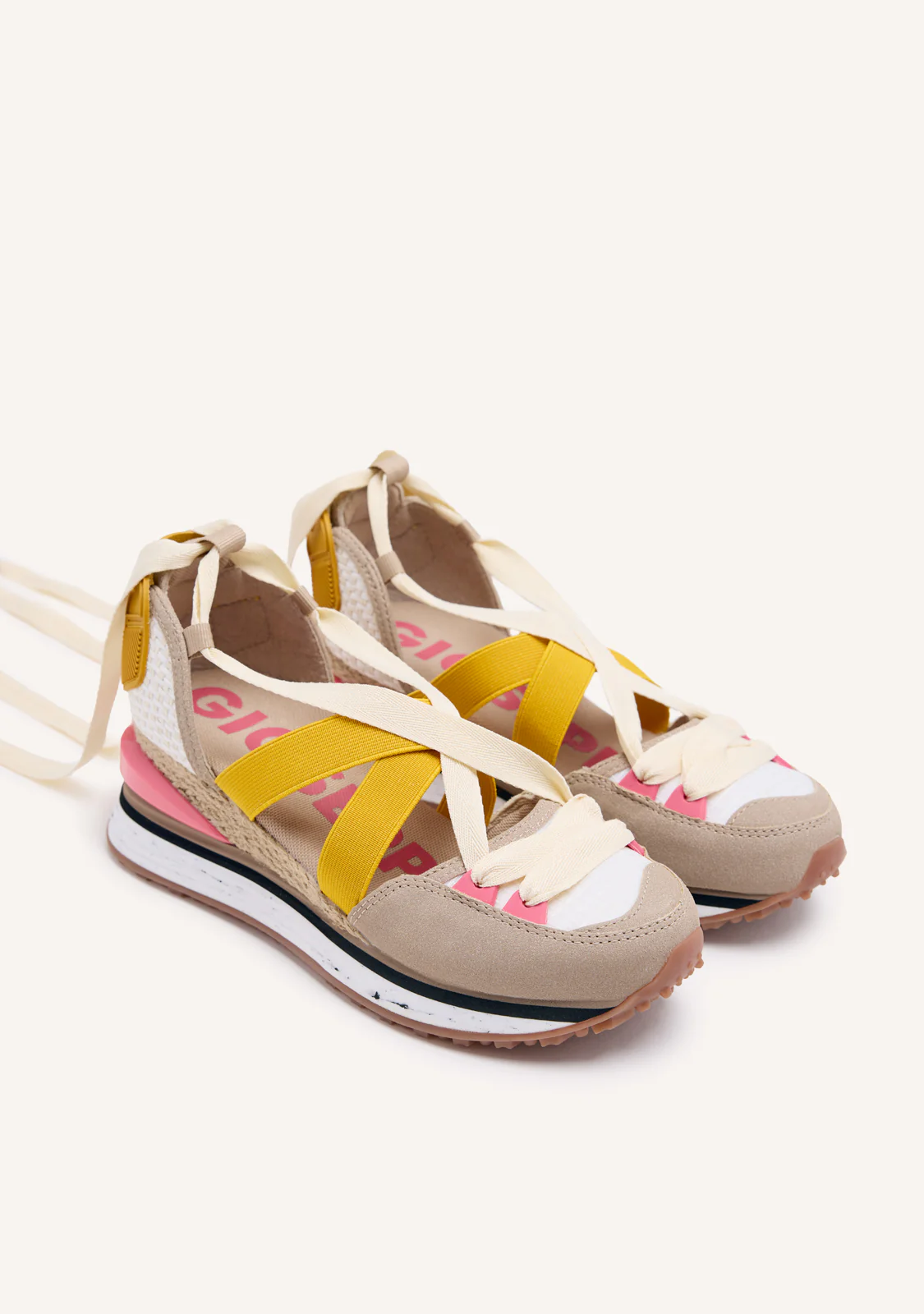 Coinches beige espadrille sneakers with wedges - Image 2