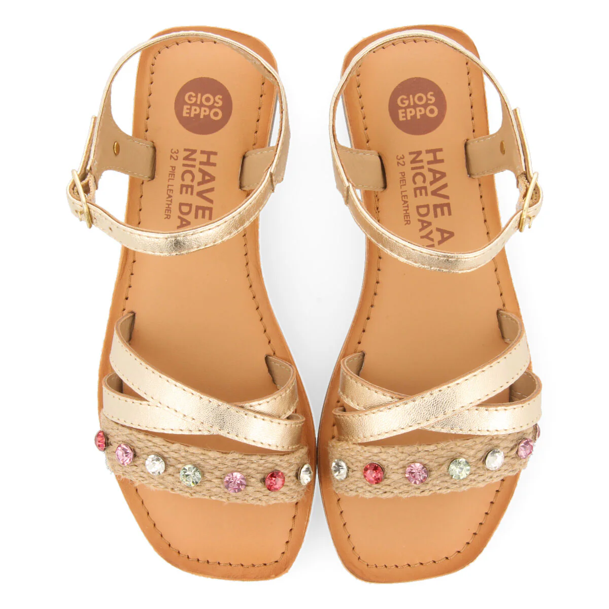 Cotia girls formal sandals with multicoloured jute - Image 3
