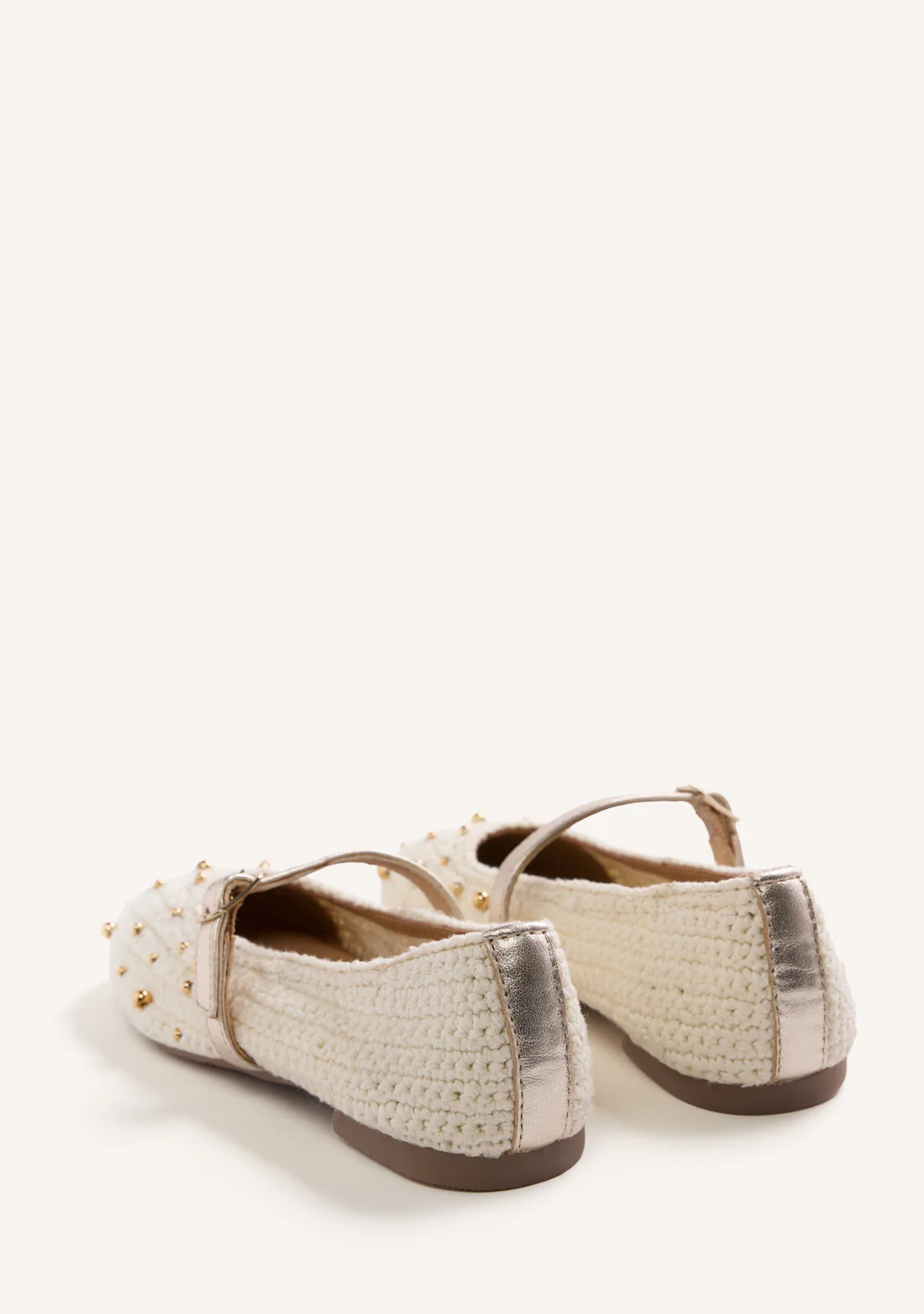 LEATHER, CROCHET AND BEAD BALLET FLATS RUBICON - Image 3