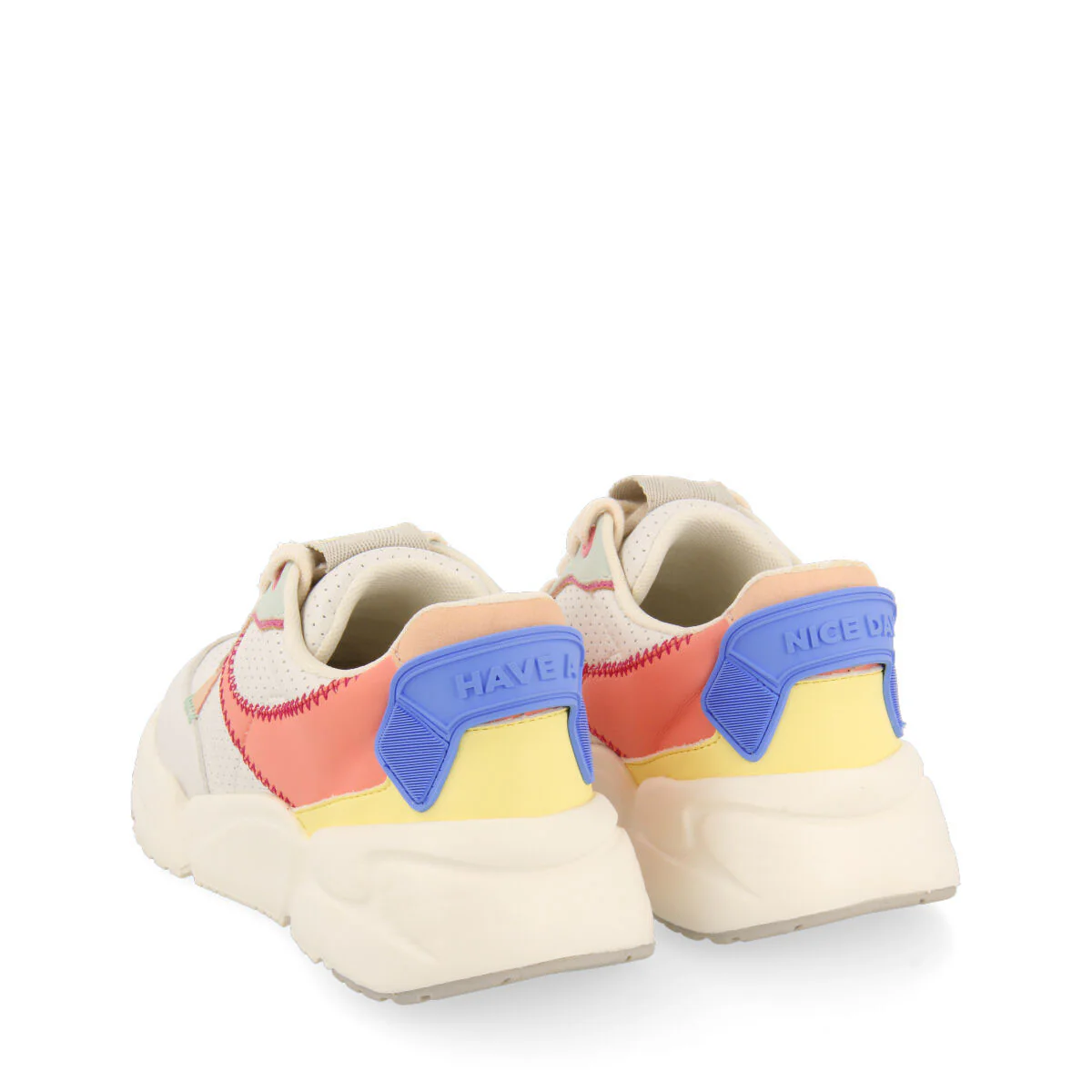 Courgent girls white sneakers with multicoloured details - Image 4
