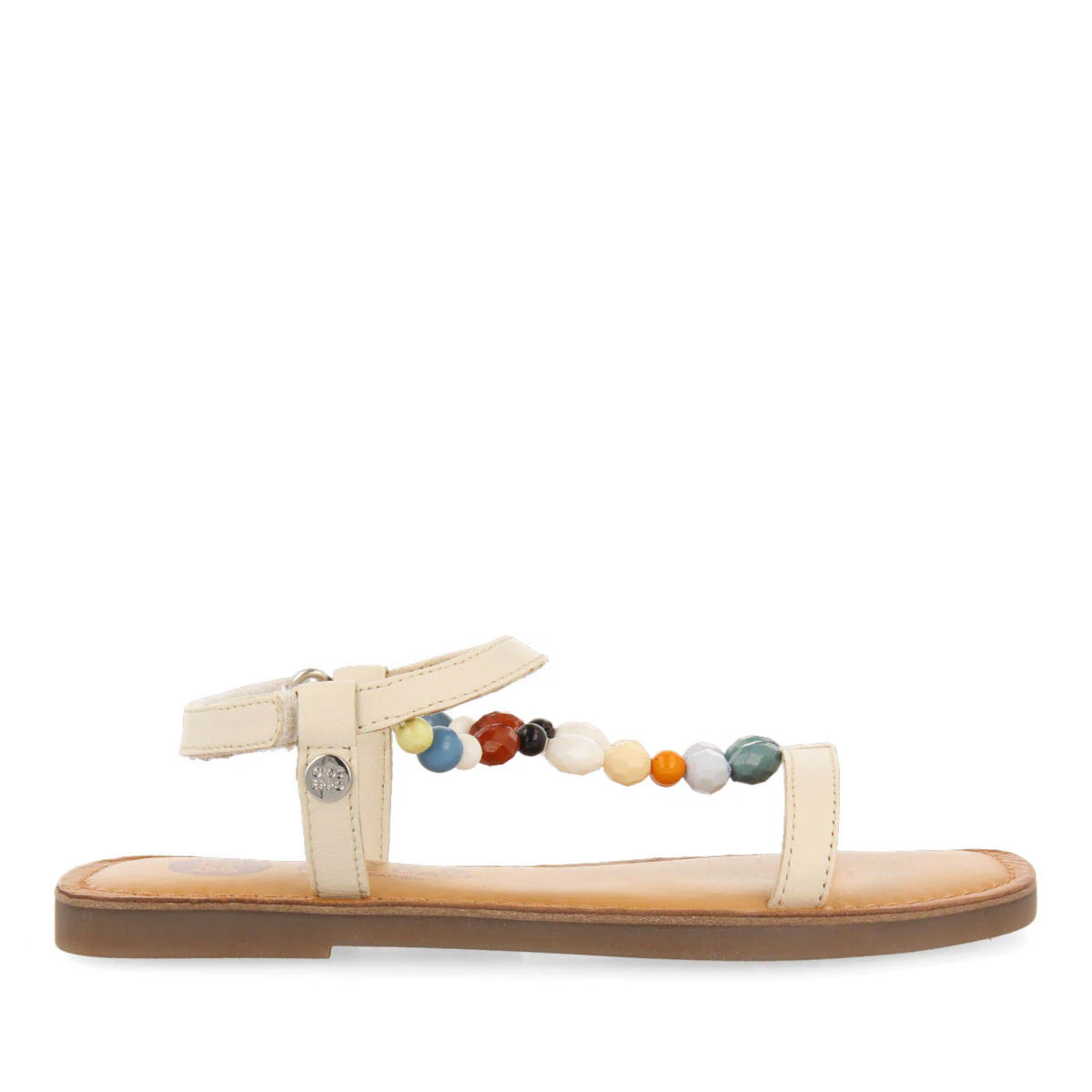 Croze girls decorated off white leather sandals