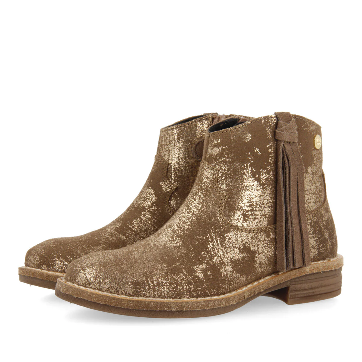 Dalgety children's gold leather cowboy boots - Image 2
