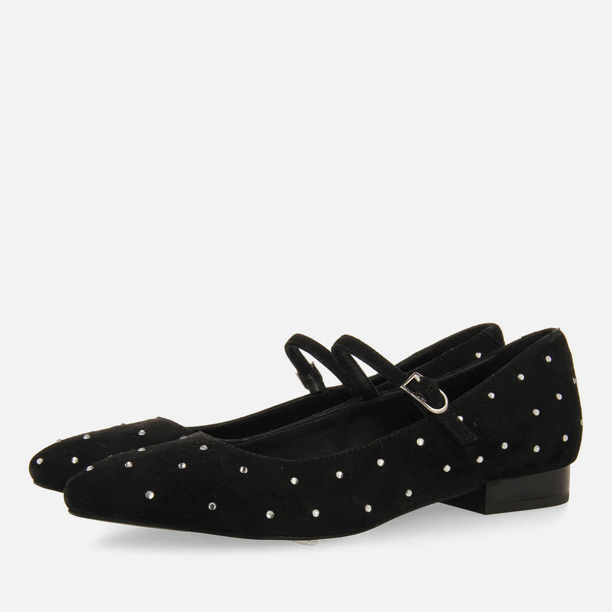 DANCER FLATS IN LEATHER WITH STRASS MANHEIM - Image 2