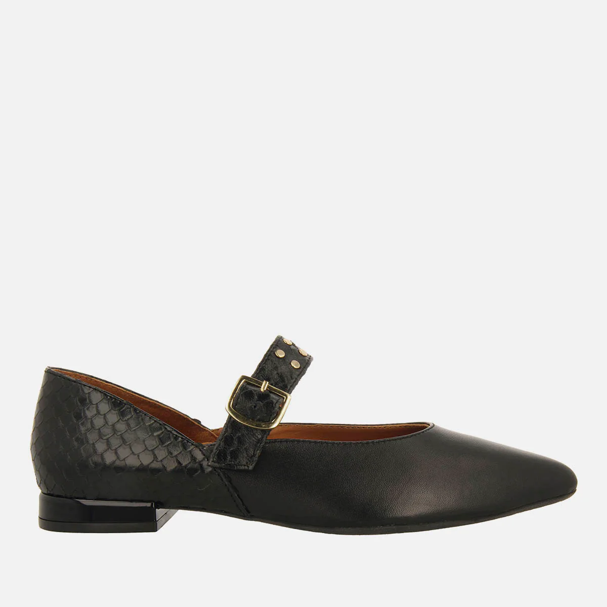 DANCER FLATS LEATHER WITH STUDDED REERSO