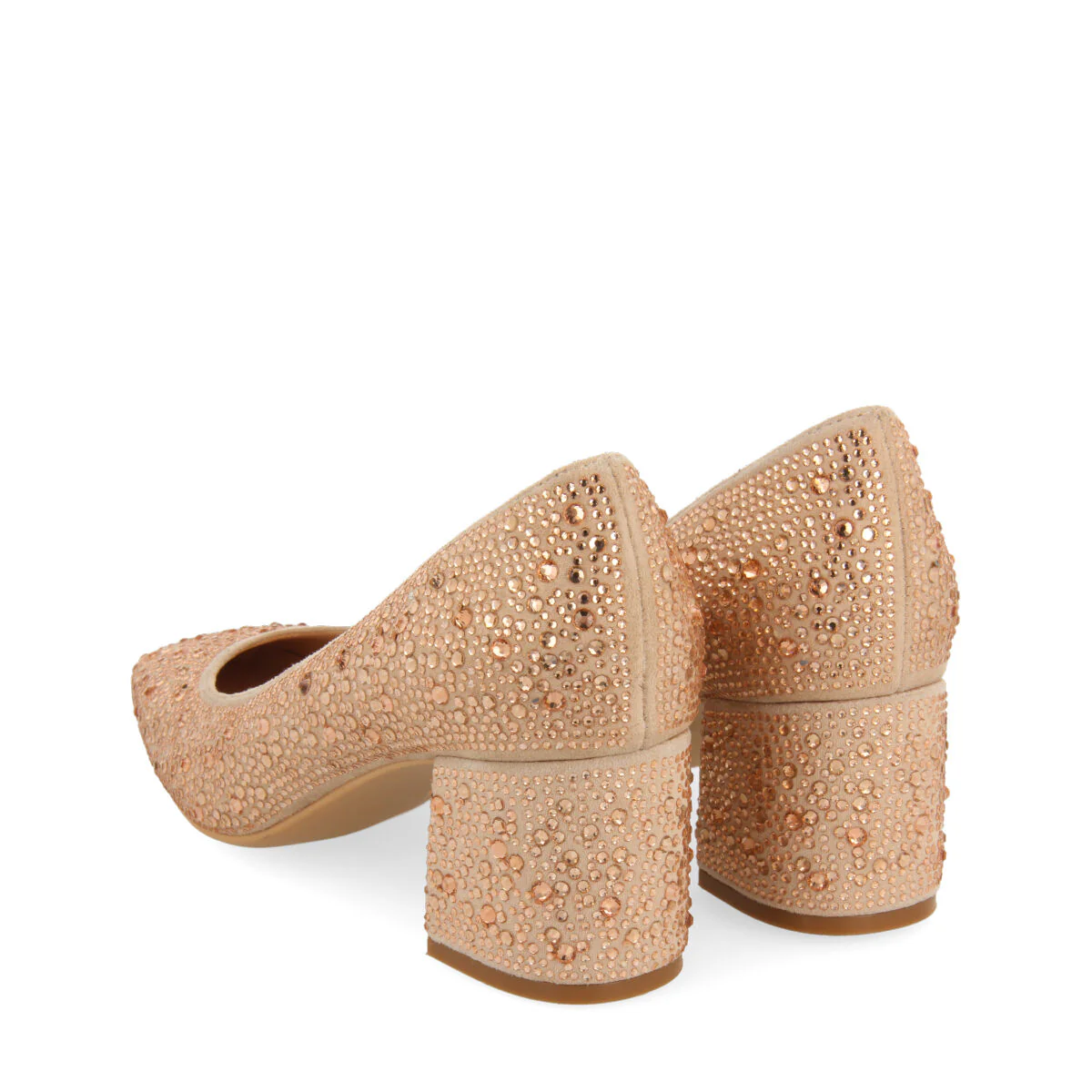 Darnick women's rose gold court shoes with crystals - Image 4