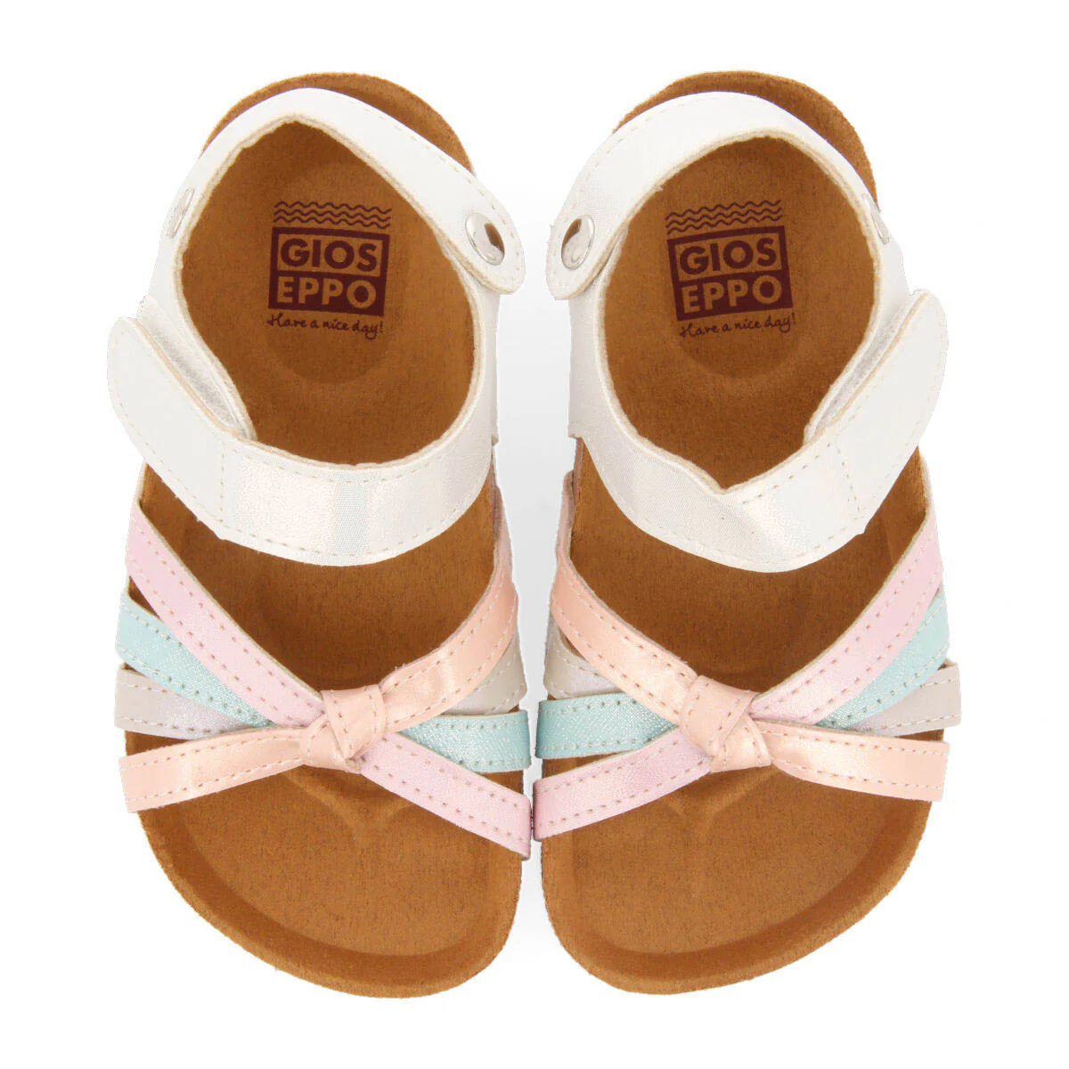 Dembeni girls multicoloured footbed sandals with colourful straps - Image 3