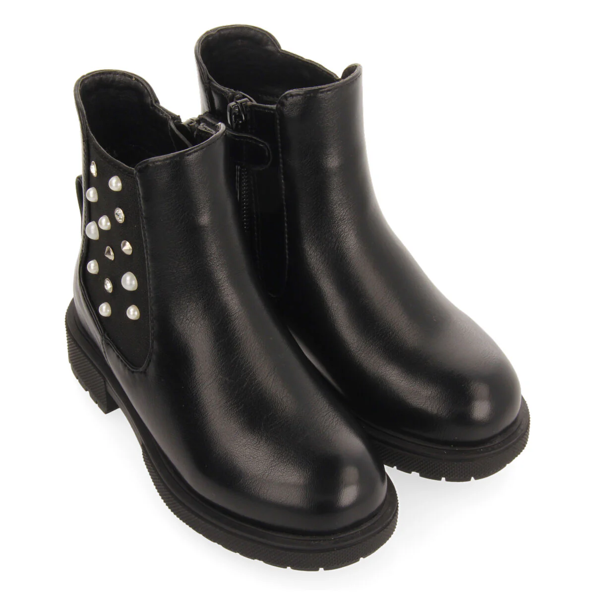 Dirleton children's black chelsea boots with decorations - Image 2