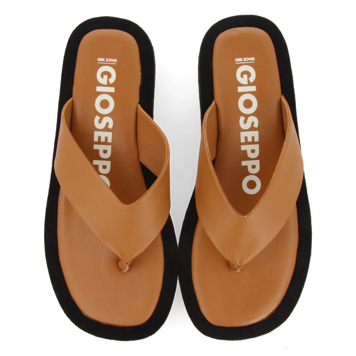 Domats women's sandals with thick soles and a tan strap - Image 3