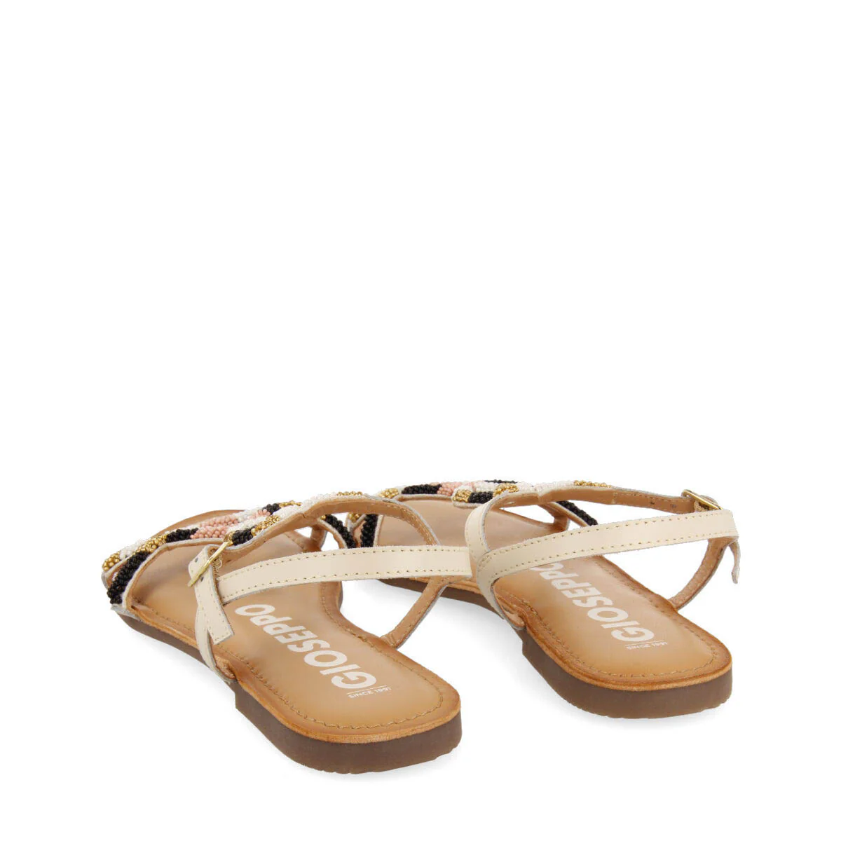 Dracy women's flat sandals with decorative multicoloured beads - Image 4