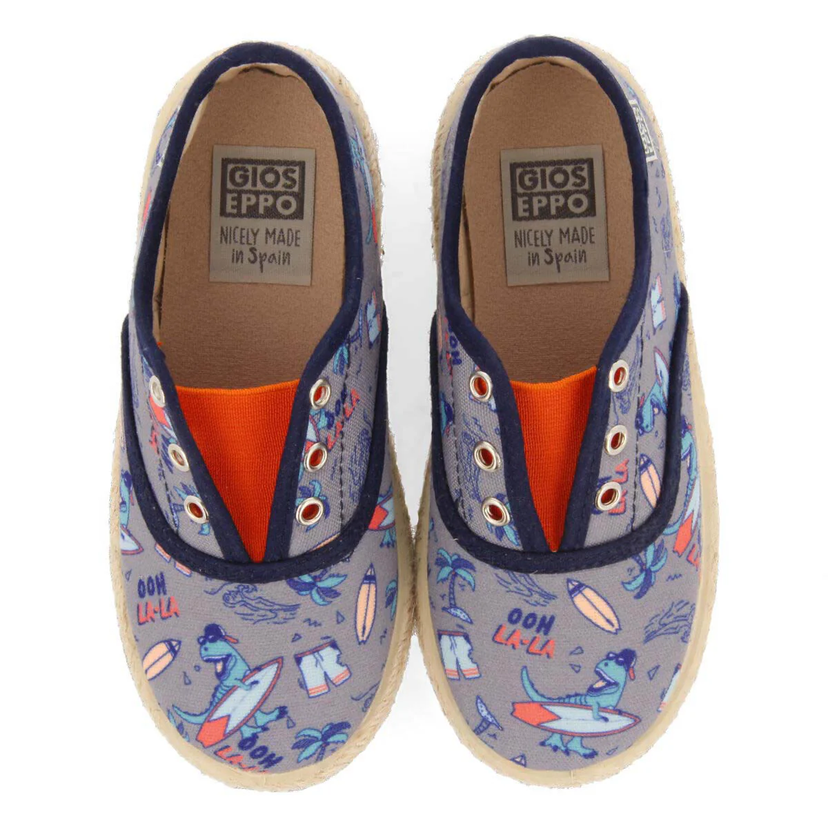 Draveil boys grey espadrilles with a colourfulrint - Image 3