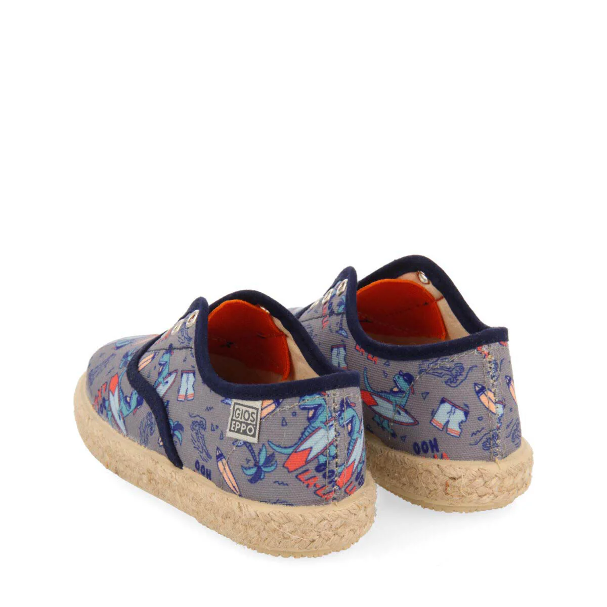 Draveil boys grey espadrilles with a colourfulrint - Image 4