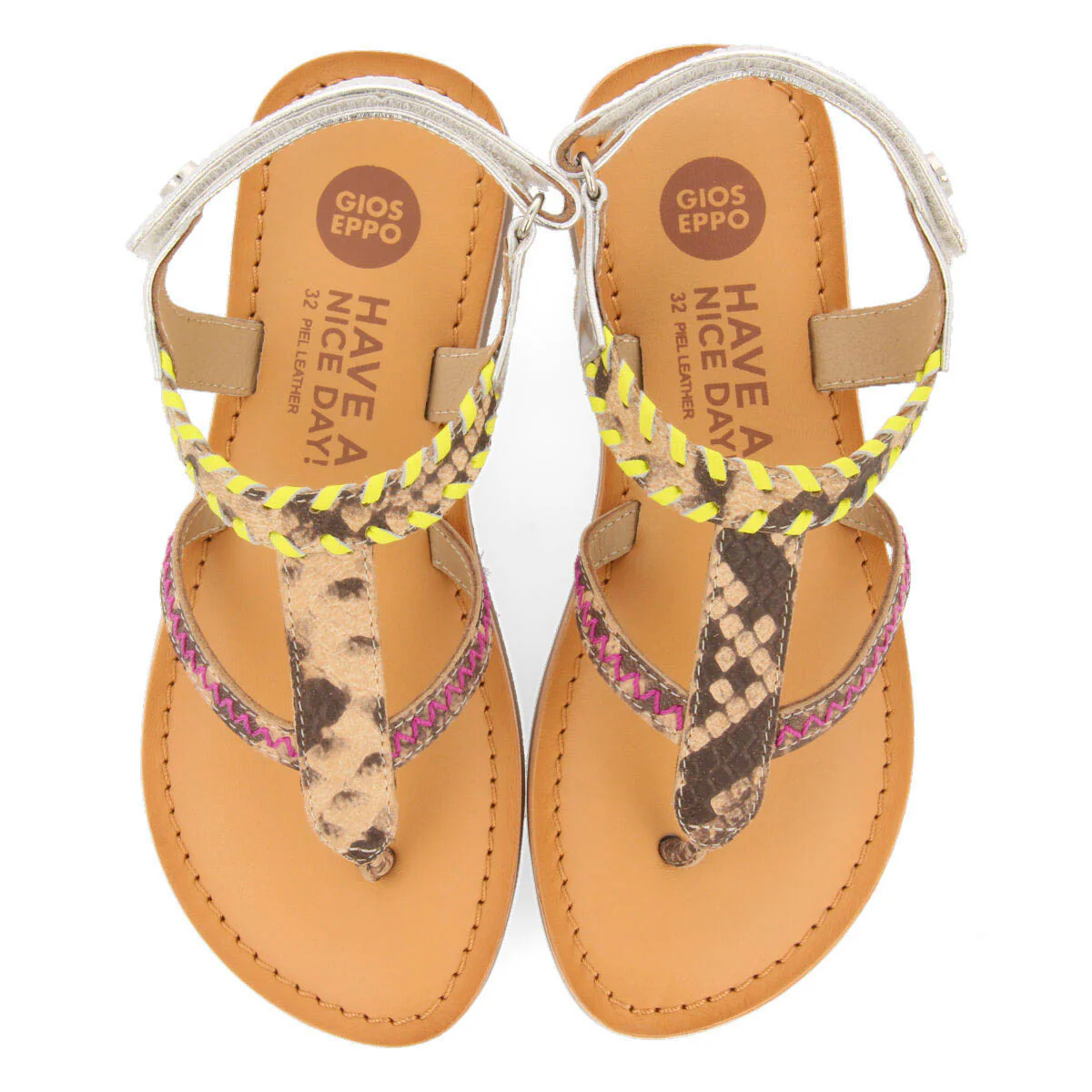 Druillat girls multicoloured leather sandals - Image 3