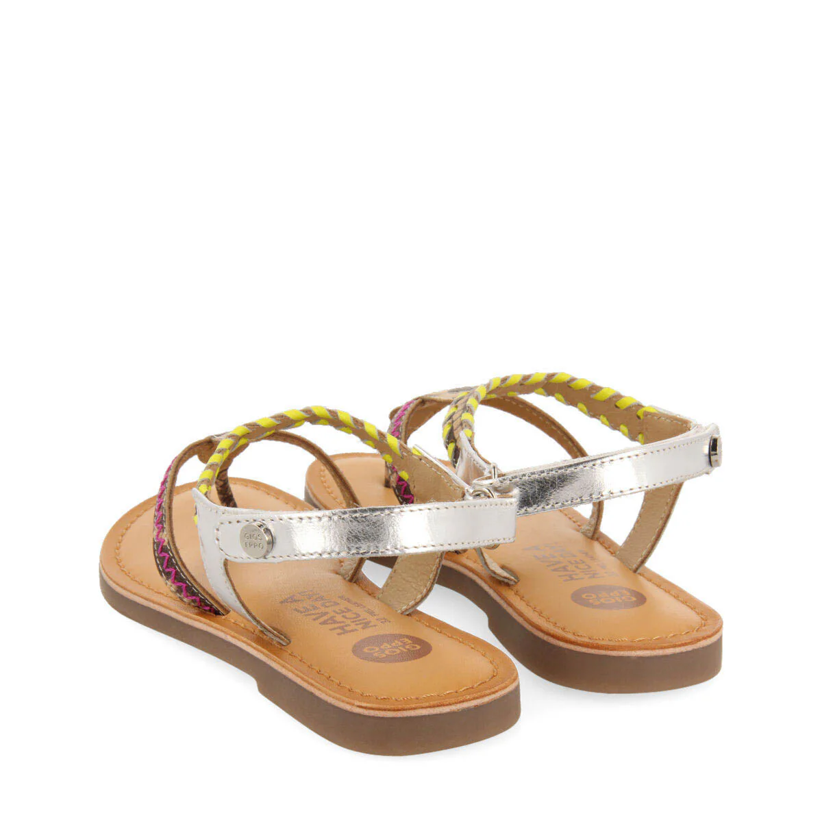 Druillat girls multicoloured leather sandals - Image 4