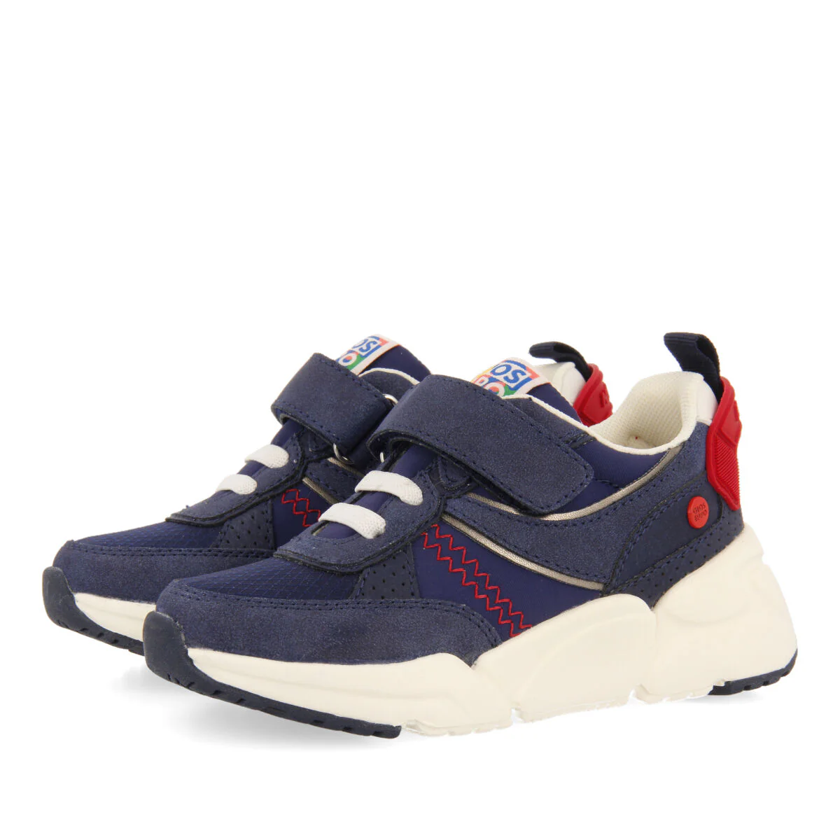 Drumoak children's navy blue lace-up sneakers with adjustable fastenings - Image 4