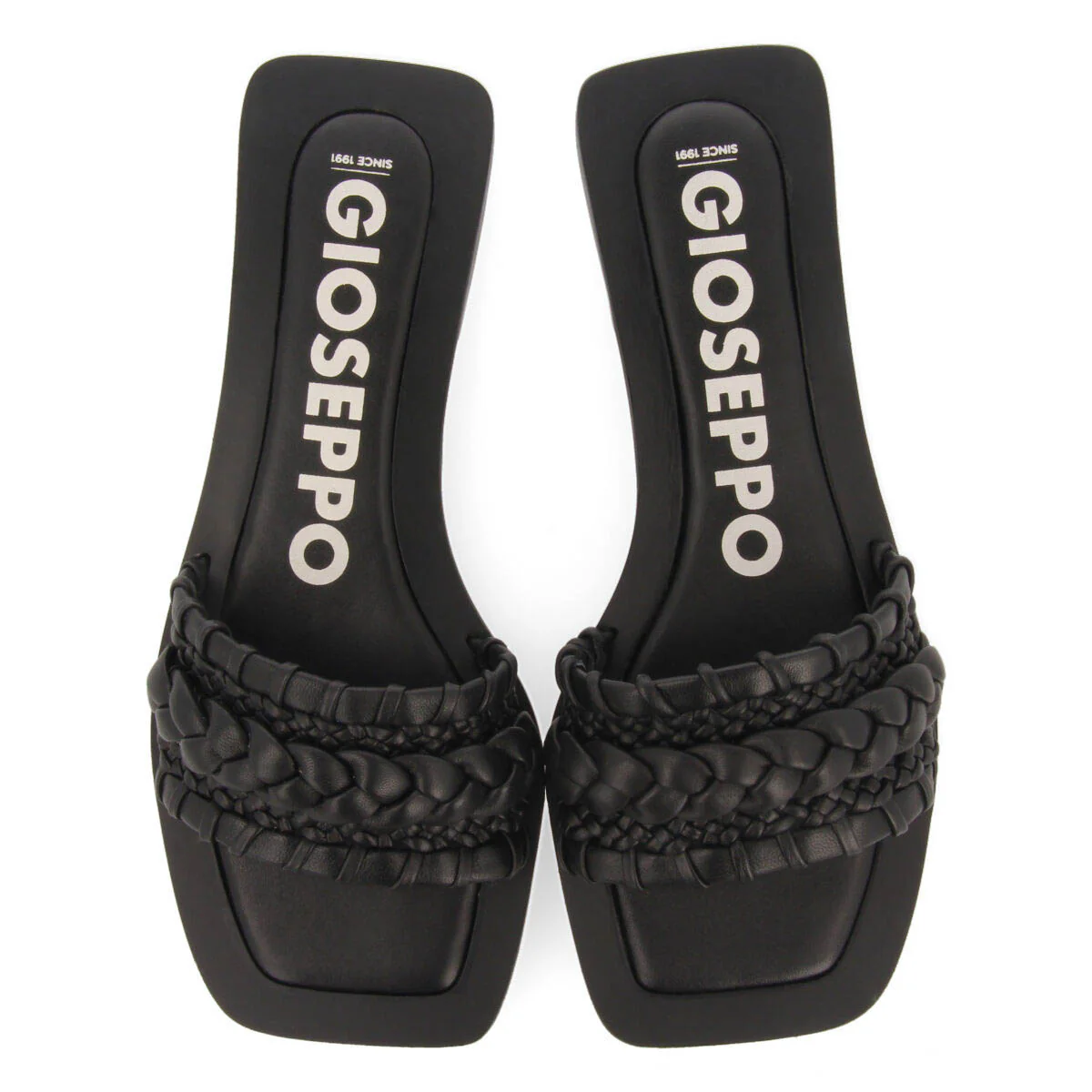 Egleny women's flat slide sandals with black braiding - Image 3