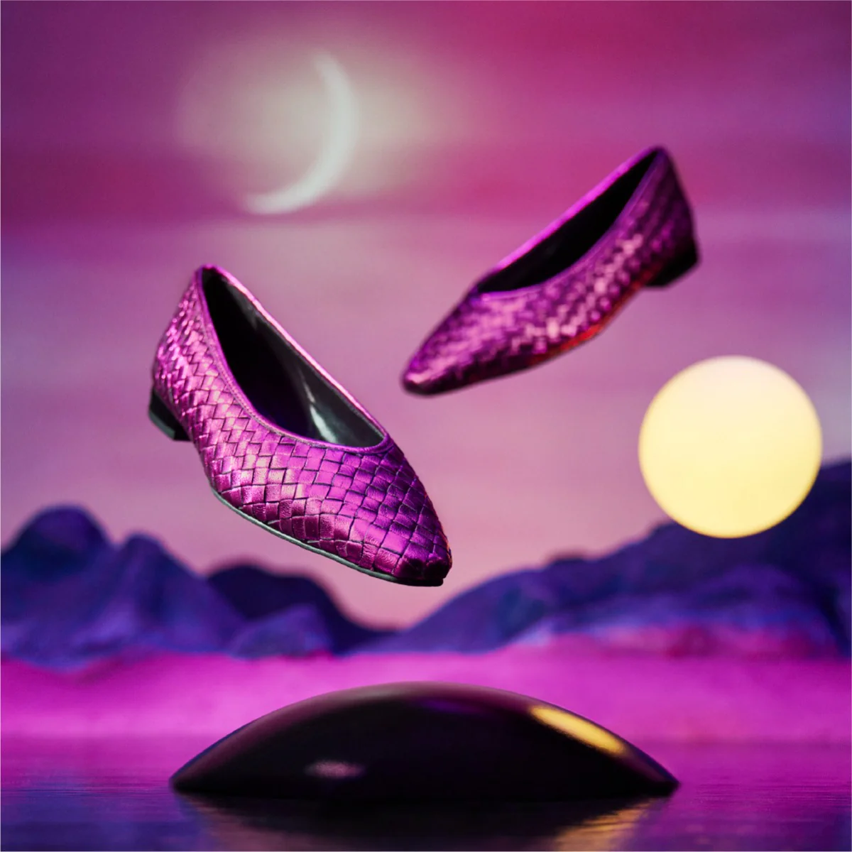 Eisgarn women's fuchsia braided leather ballet flats - Image 5