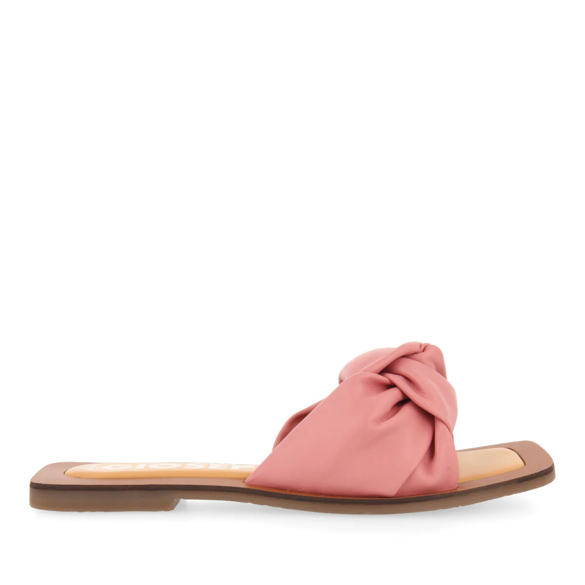 Epone women's pink leather sandals with decorative knots