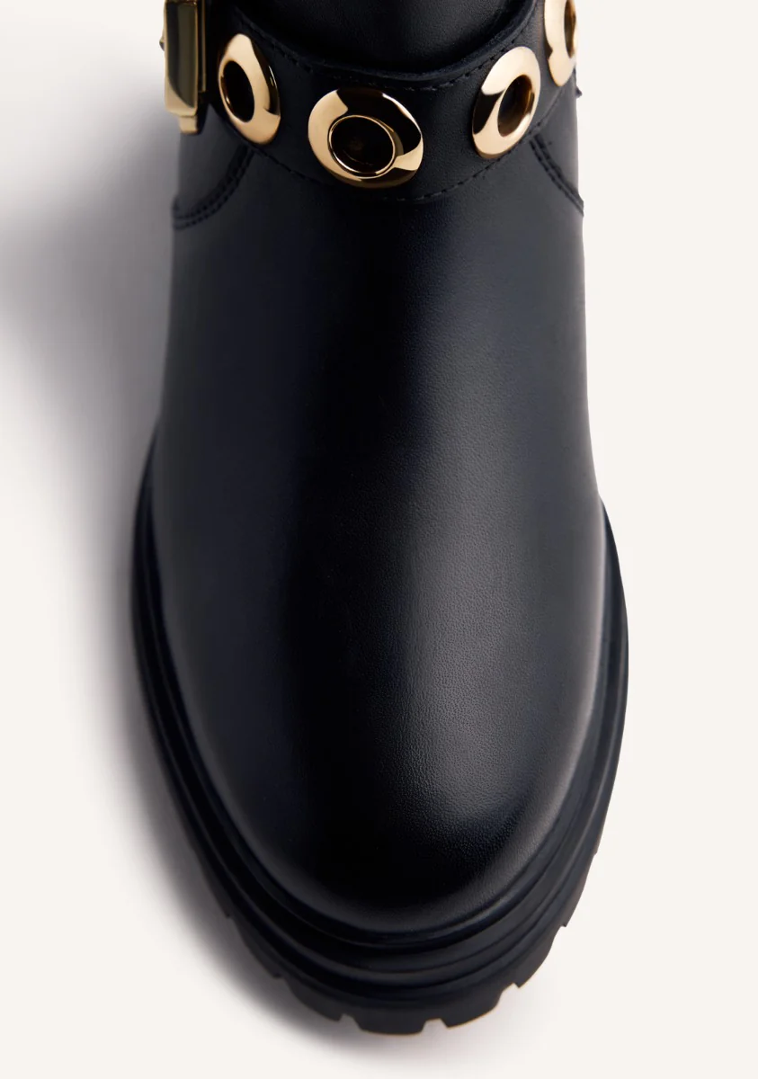 EYELET LEATHER BIKER BOOTS BELLAIRE - Image 6