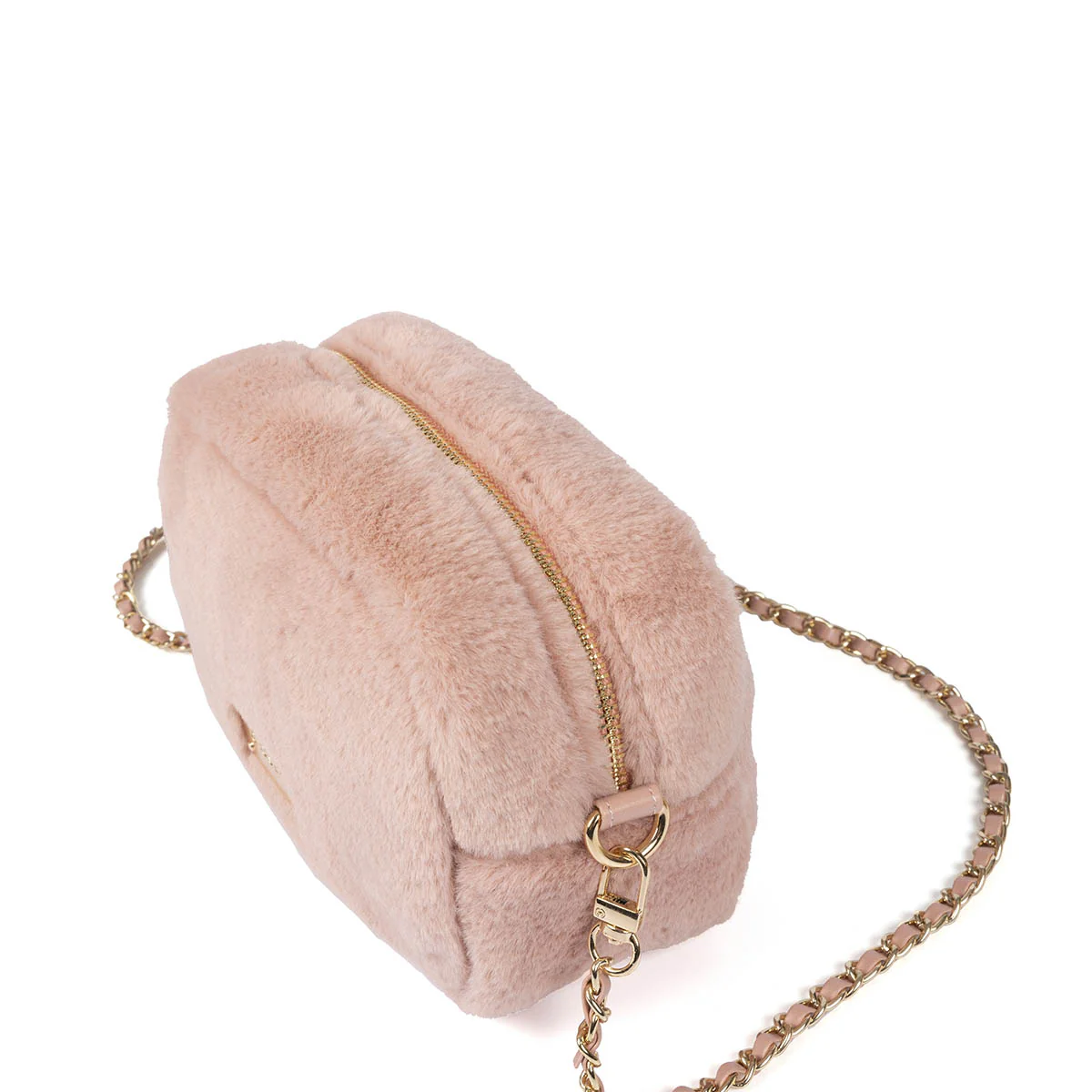 Fiss furry pink bag with chain strap - Image 5