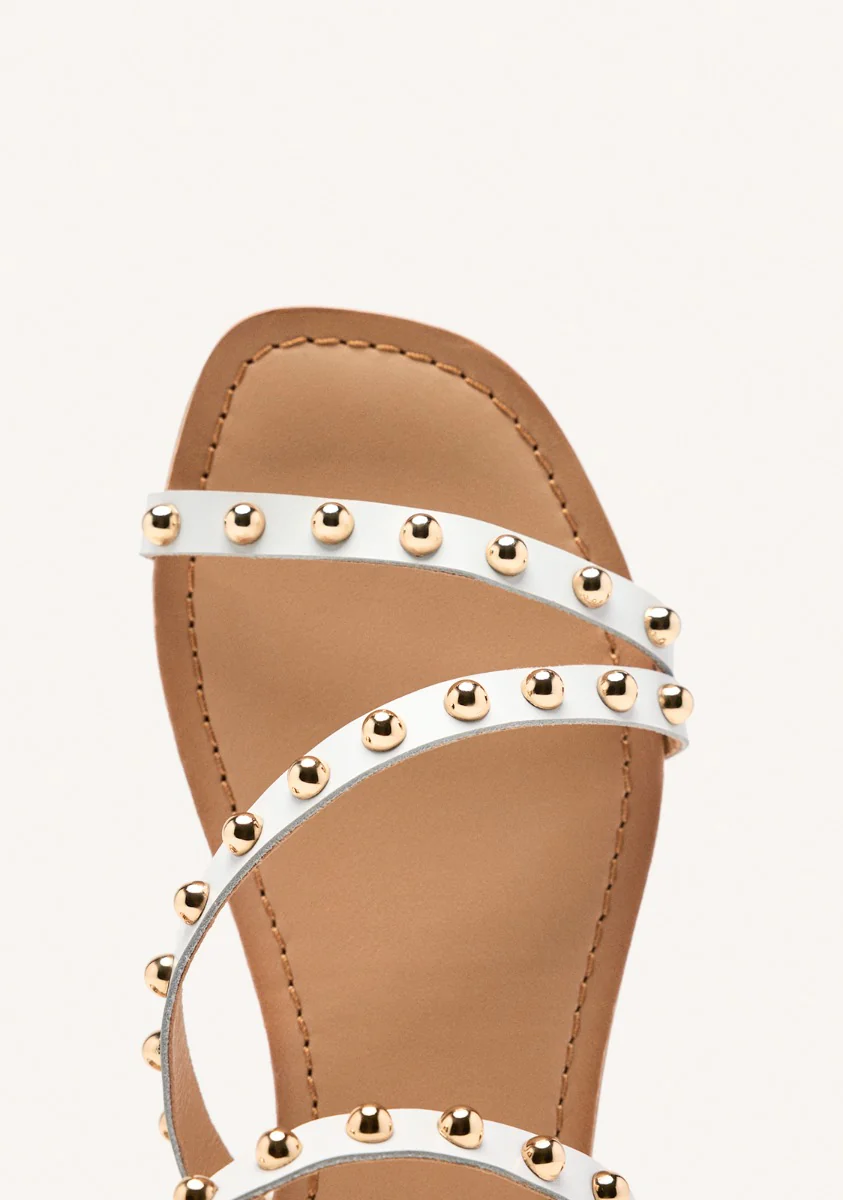 FLAT STUDDED LEATHER SANDALS NECEDAH - Image 3