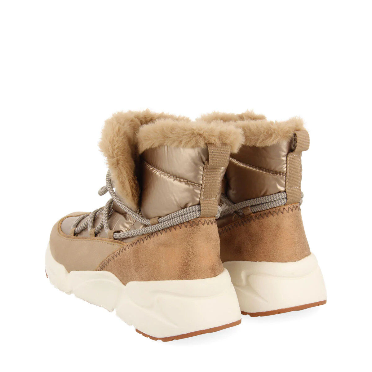 Flirch women's gold lace-up winter boot-style sneakers - Image 4