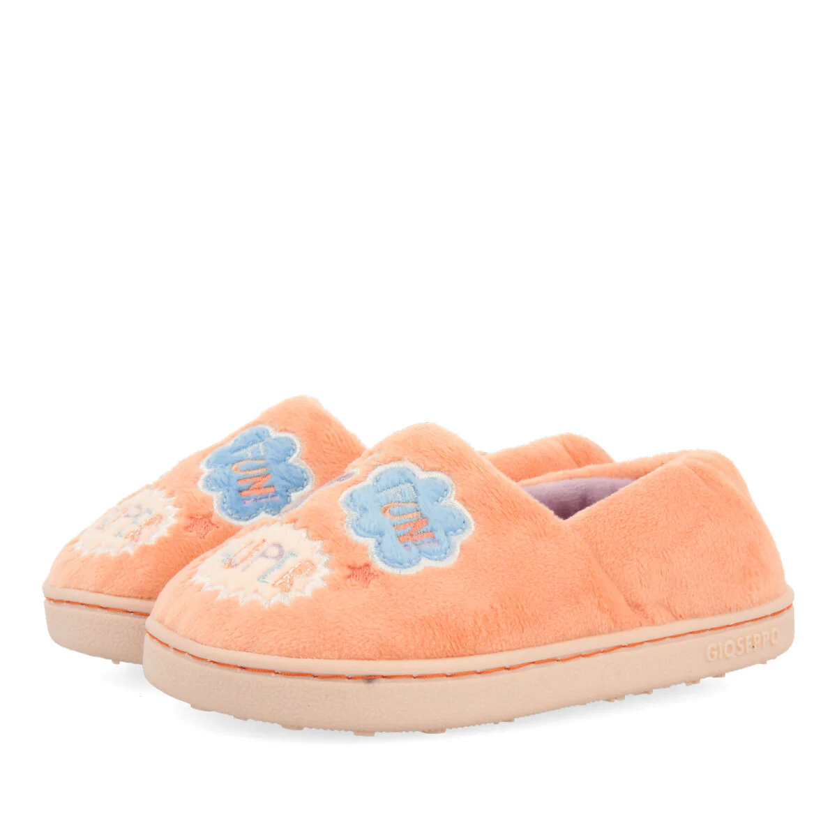 Flisa children's embroidered orange slippers - Image 2