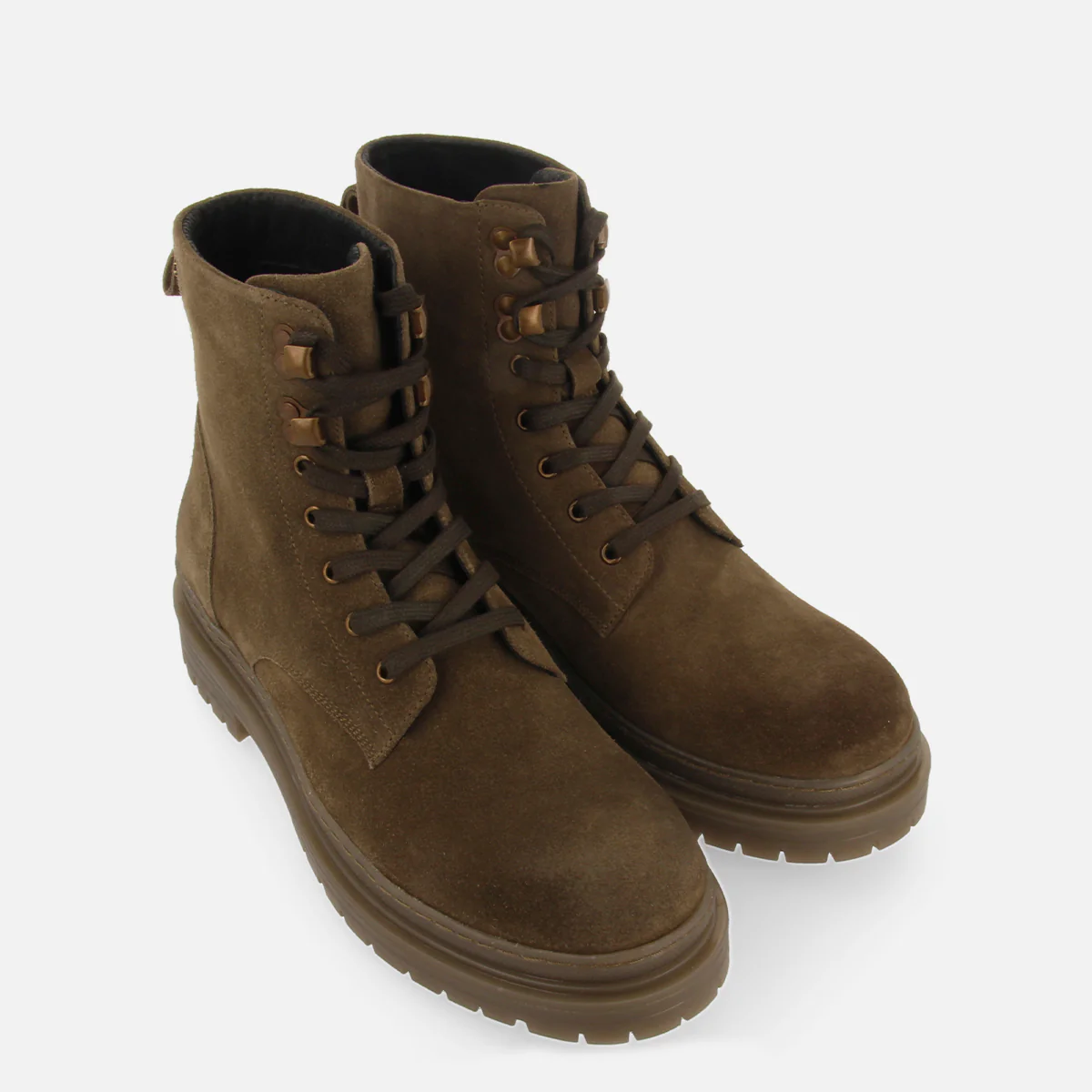 Forsol men's khaki split-suede lace-up boots - Image 4