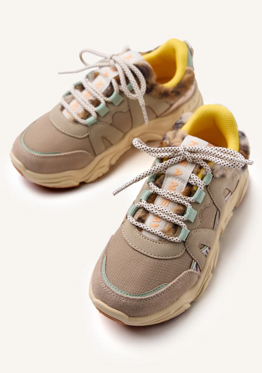 FUR LEATHER SNEAKERS REDBY - Image 4