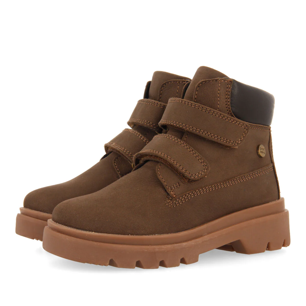 Gablitz children's brown leather ankle boots with adjustable straps - Image 2