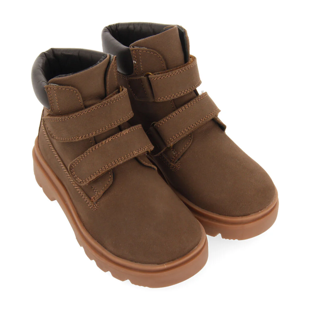 Gablitz children's brown leather ankle boots with adjustable straps - Image 3