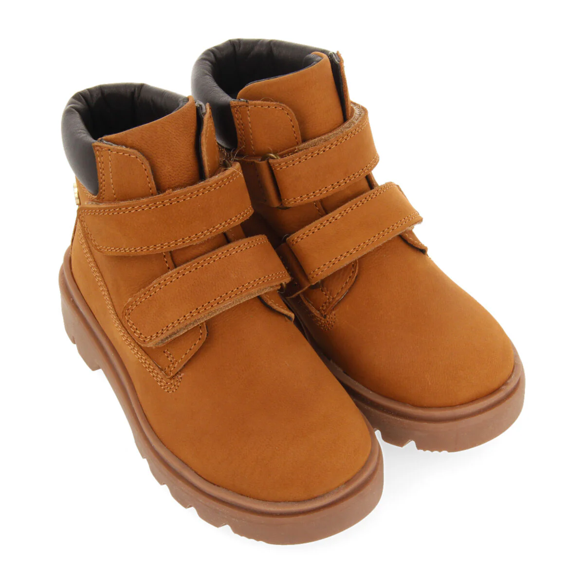 Gablitz children's tan leather ankle boots with adjustable straps - Image 3