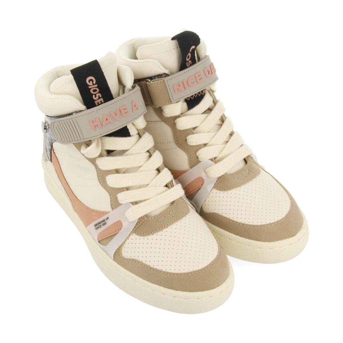 Gaibau women's white boot-style sneakers with details - Image 4