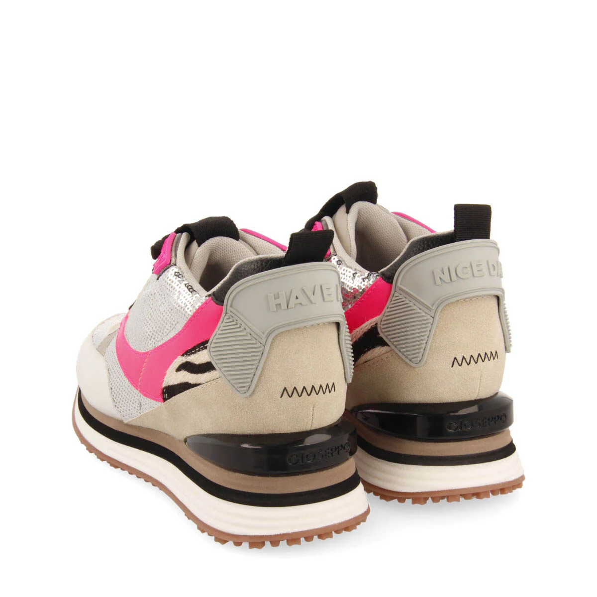 Gandvik women's sneakers with silver sequins and inner wedges - Image 4