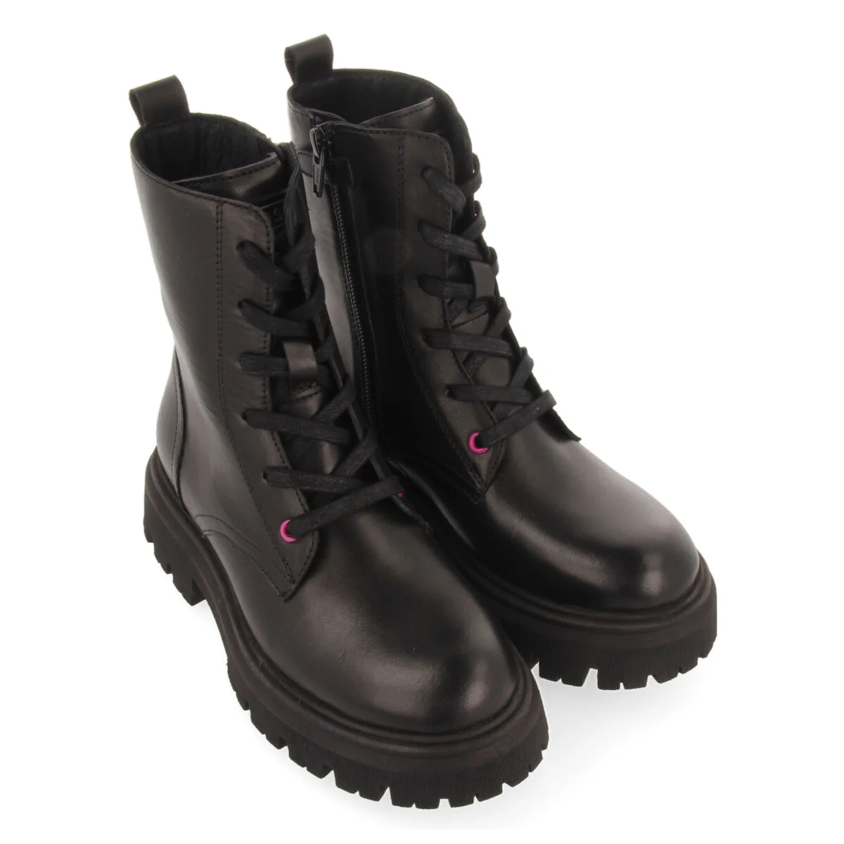 Gartness children's black leather lace-up ankle boots - Image 2