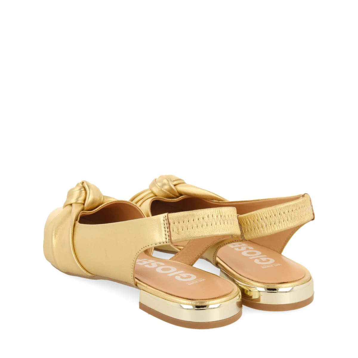 GOLDEN SKIN UNHEELED BALLERINAS WITH KNOT DETAIL FOR WOMEN IBALLE - Image 4