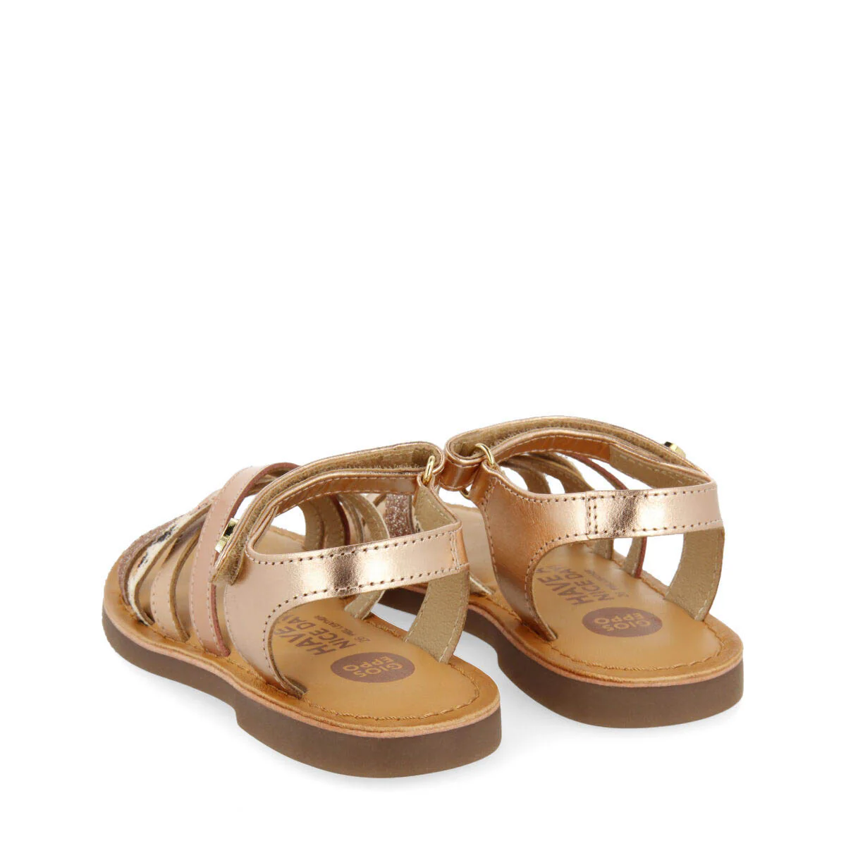 Gracen girlsink animalrint leather sandals - Image 4