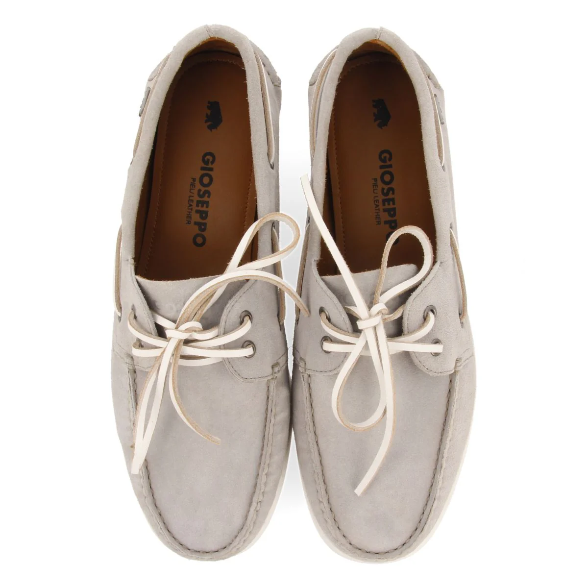 GRAY LEATHER NAUTICAL STYLE LOAFERS FOR MEN TRUNO - Image 4