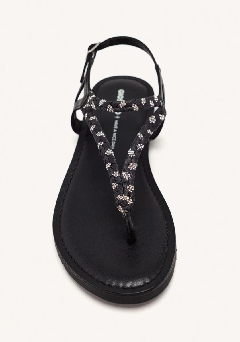 GREEK SANDALS LEATHER, RAFFIA AND SHINE LIMINGTON - Image 4