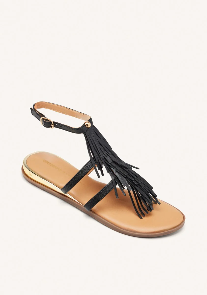 GREEK SANDALS LEATHER WITH FRINGES SUNAPEE - Image 3